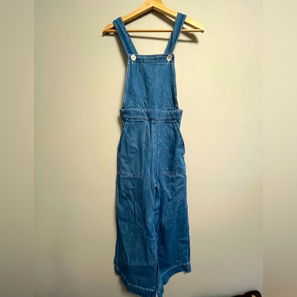 Bershka Cute cross back wide leg denim overalls XS